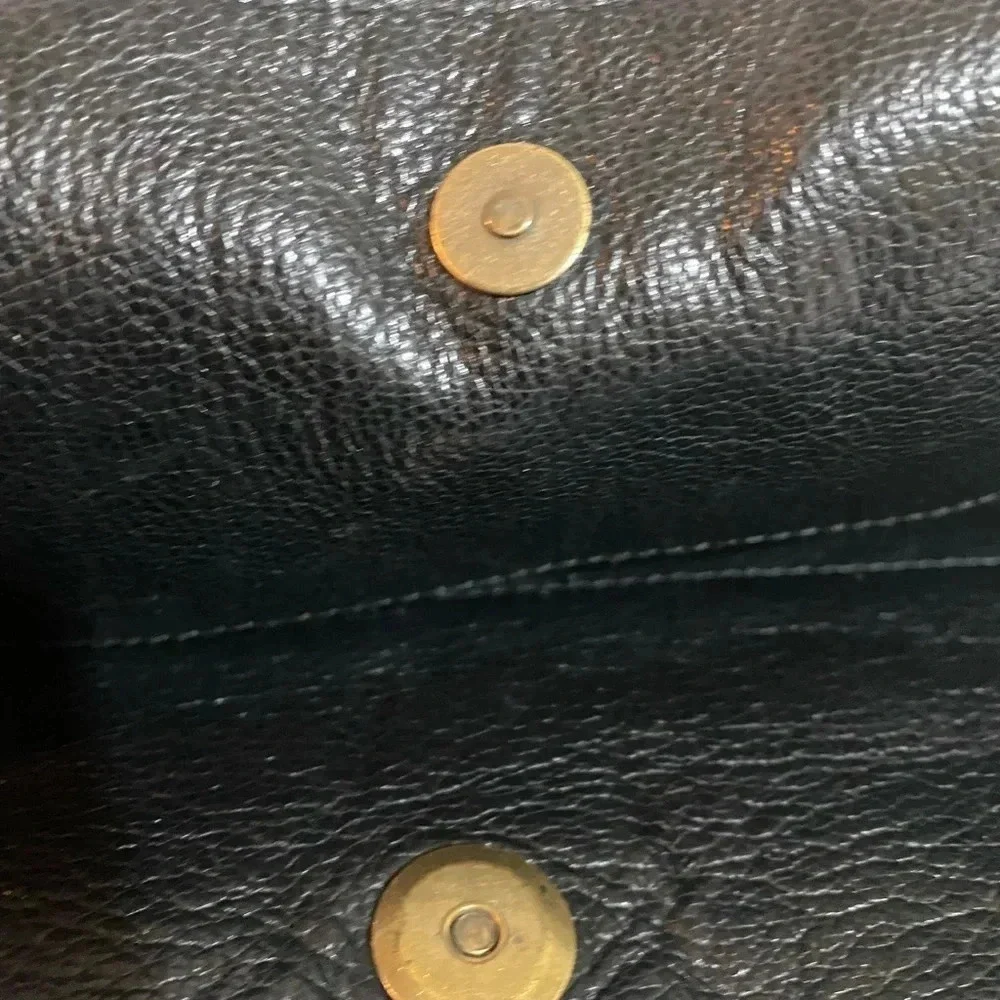 Theory black leather satchel handbag
